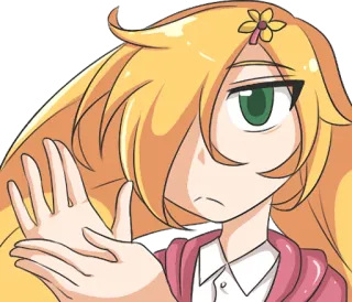 👏 anime, personaggio, ragazza, bionda, salutando whatsapp sticker