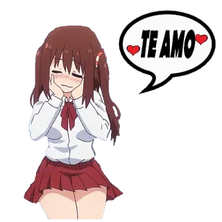 ❤️ TE AMO Anime, Amor, Romántico, Lindo, Chica telegram sticker