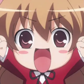 🤎 Taiga Aisaka Toradora! anime, cute, happy, chibi, girl telegram sticker
