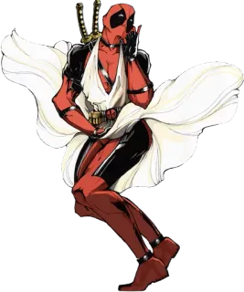 😇 Deadpool Deadpool, Marvel, comic, superhero, sword, weapon, blowing kiss telegram sticker