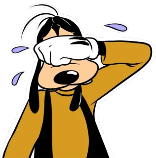 😩 Goofy kartun, konyol, Disney, menangis, sedih whatsapp sticker