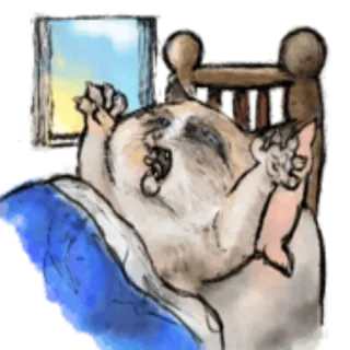 ☀️ 자는, 침대, 귀여운, 동물, 햄스터, 피곤한, 창문 telegram sticker