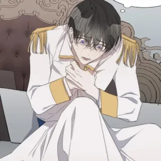 🎠 anime, military uniform, manga, upset, white uniform whatsapp sticker