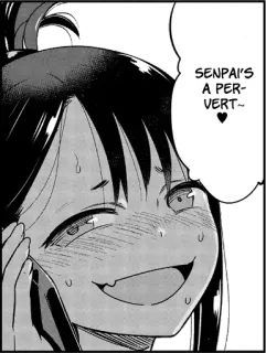 🖤 SENPAI'S A PERVERT~ anime, manga, senpai, pervert, black and white telegram sticker