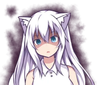 😕 Anime, Chica gato, Kawaii, Manga, Lindo, Chica whatsapp sticker