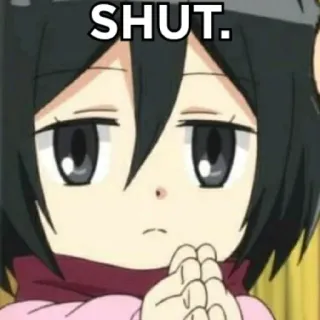👌 SHUT. Anime, Meme, Cállate, Dibujo animado telegram sticker