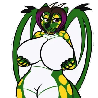 🦒 anthro, reptile, cartoon, female, mammals telegram sticker