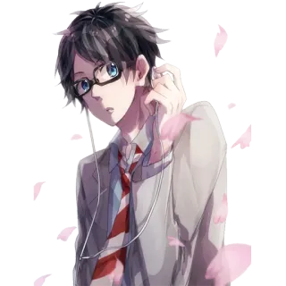 🎧 Anime, Ragazzo, Occhiali, Cuffie, Personaggio, Illustrazione telegram sticker