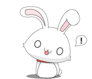 😧 lapin, lapinou, mignon, kawaii, animal, autocollant, dessin animé whatsapp sticker