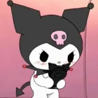 😳 Kuromi Kuromi, Sanrio, anime, desenho animado, fofo, kawaii whatsapp sticker