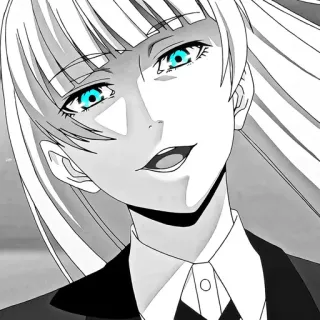 🖤 anime, donna, occhi blu, capelli bianchi telegram sticker