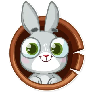 🙂 ウサギ, 動物, 漫画, 可愛い, キャラクター, ステッカー telegram sticker