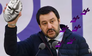 🎭 politica, politico, mascherina, salvini, italia telegram sticker