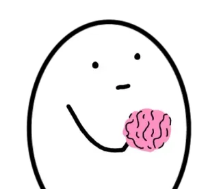 🥚 cérebro, desenho animado, abstrato, rabisco telegram sticker