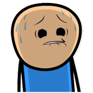 😰 Cyanide & Happiness, schwitzend, ängstlich, nervös, Cartoon, Ausdruck, Sticker telegram sticker