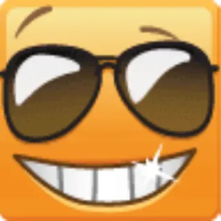 😎 Emoji, Rosto, Óculos de sol, Legal, Sorriso, Quadrado whatsapp sticker