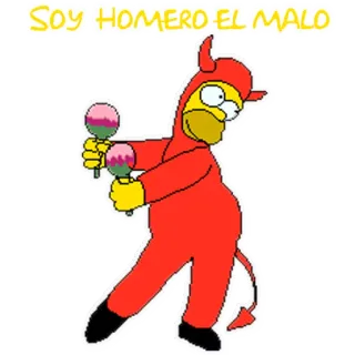 💃 Homer Simpson The Simpsons SOY HOMERO EL MALO dibujos animados, los simpson, homer simpson, diablo, maracas telegram sticker