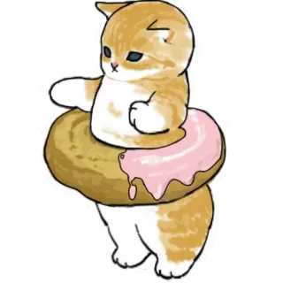 🍩 gato, donut, lindo, dulce, kawaii, animal whatsapp sticker