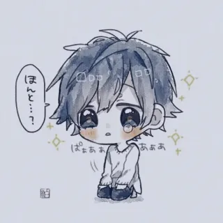 😿 ほんと...? Animé, Manga, Mignon, Chibi, Kawaii telegram sticker