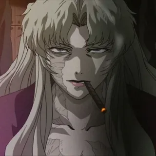 😈 Anime, Rauchen, Zigarre, Narbe, Gewalt whatsapp sticker