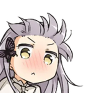 💨 アニメ, マンガ, 蝶, 照れ, かわいい whatsapp sticker