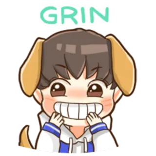 😁 GRIN Sorriso, Sorriso, Bonito, Desenho animado, Feliz, Emoji telegram sticker