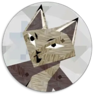 😧 animale, volpe, geometrico, illustrazione, adesivo, minimalista telegram sticker
