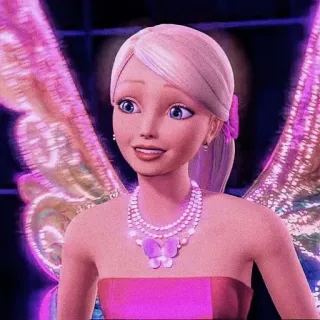 🧡 Barbie Barbie, tiên, búp bê, đôi cánh, màu hồng, phim hoạt hình telegram sticker