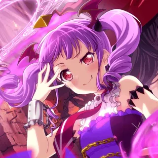 😉 anime, chica, pelo morado, dibujos animados, fantasía telegram sticker