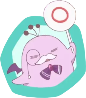 👍 personaggio, cartone animato, illustrazione, carino, rosa whatsapp sticker