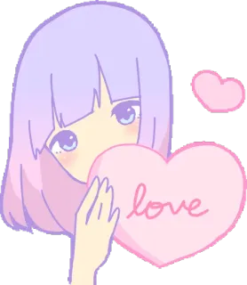 😍 love Anime, Cinta, Hati, Kawaii, Lucu whatsapp sticker