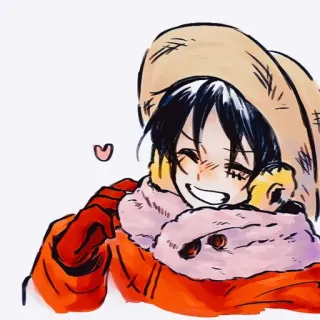 ❗️ Anime, Cartoon, Personage, Glimlach, Hart, Schattig telegram sticker