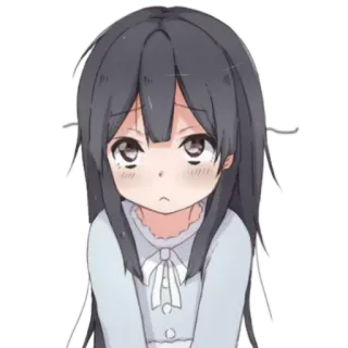 😐 Anime, Hoạt hình, Cô gái, Dễ thương, Buồn whatsapp sticker
