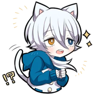 🥺 !!? cat, anime, manga, kawaii, sticker, cartoon, cute telegram sticker