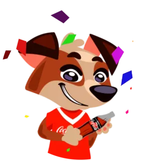 🎊 anjing, coca-cola, soda, maskot, merah telegram sticker