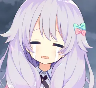 ❄️ anime, llorando, triste, chica, lágrimas, kawaii telegram sticker