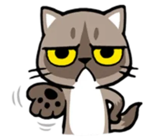 👣 Katze, Tier, Aufkleber, Cartoon, grummelig, Geste, Missbilligung whatsapp sticker
