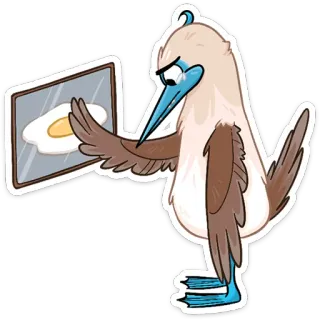 🥚 птица, яйцо, плач, грустный, зеркало, яичница, голубоногая олуша telegram sticker