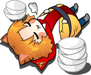 😴 gatto, assonnato, pila, esausto, animale, stanco telegram sticker