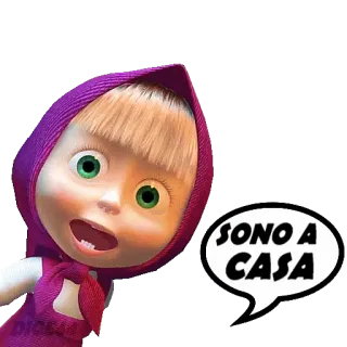 🏠 Masha Masha and the Bear SONO A CASA Masha, Masha y el Oso, dibujos animados, niña, italiano, casa telegram sticker