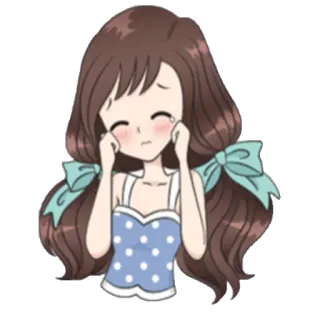 😭 chica anime, llorando, triste, lágrimas, dibujo animado, emoción, ilustración whatsapp sticker