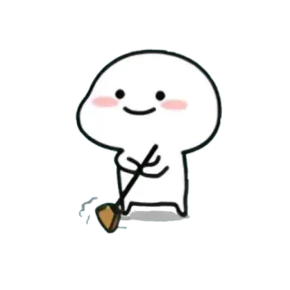 🪃 dễ thương, hoạt hình, nhân vật, chổi, vệ sinh telegram sticker