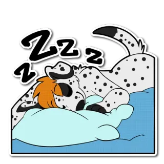 💤 ZZZ спящий, далматин, собака, zzz, подушка, сон telegram sticker