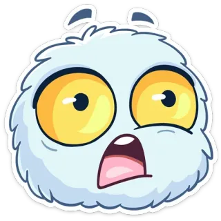 😨 震惊, 惊讶, 毛茸茸, 卡通, 表情 telegram sticker