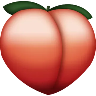 🍑 桃子, 表情符号, 水果, 屁股, 臀部, 🍑 whatsapp sticker