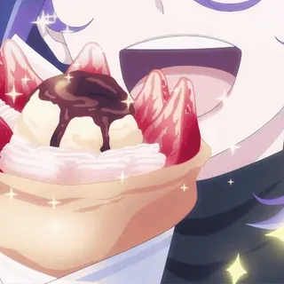 😋 食べ物, デザート, アニメ, 食事, いちご, アイスクリーム whatsapp sticker
