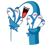🦈 상어, 돌고래, 귀여운, 웃긴, 만화, 해양 동물 telegram sticker