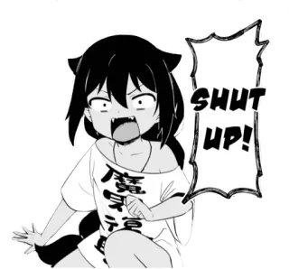 🤬 SHUT UP! Anime, Manga, Dibujos animados, Chica, Cállate, Enojado/a, Bocadillo de diálogo telegram sticker
