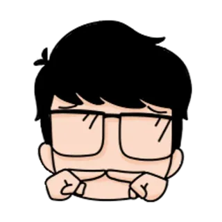🐼 卡通, 人物, 眼镜, 肖像, 人, 男人 telegram sticker