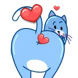 ❤️ cat, cute, butt, animal, heart telegram sticker